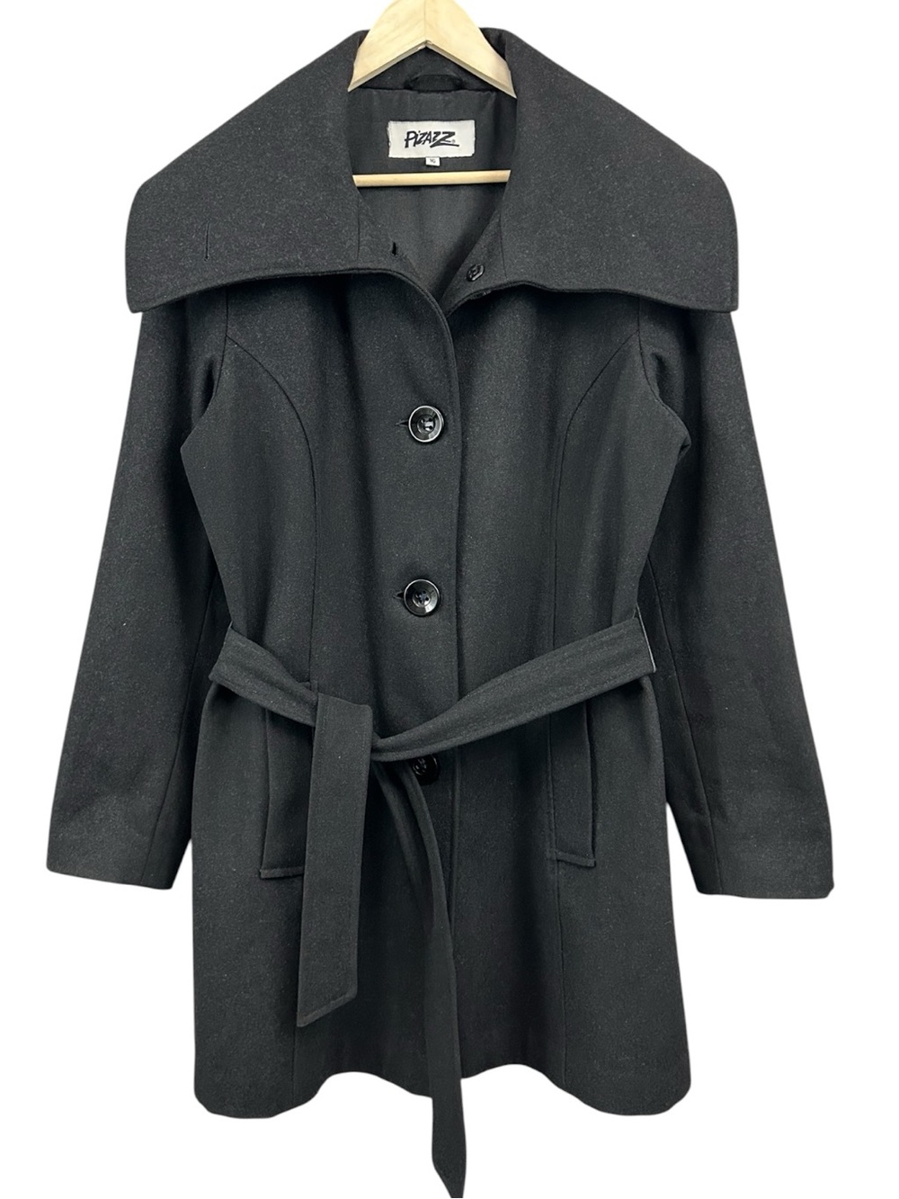 Pizazz Y2K Belted Wool-Blend Coat Vintage Size 16